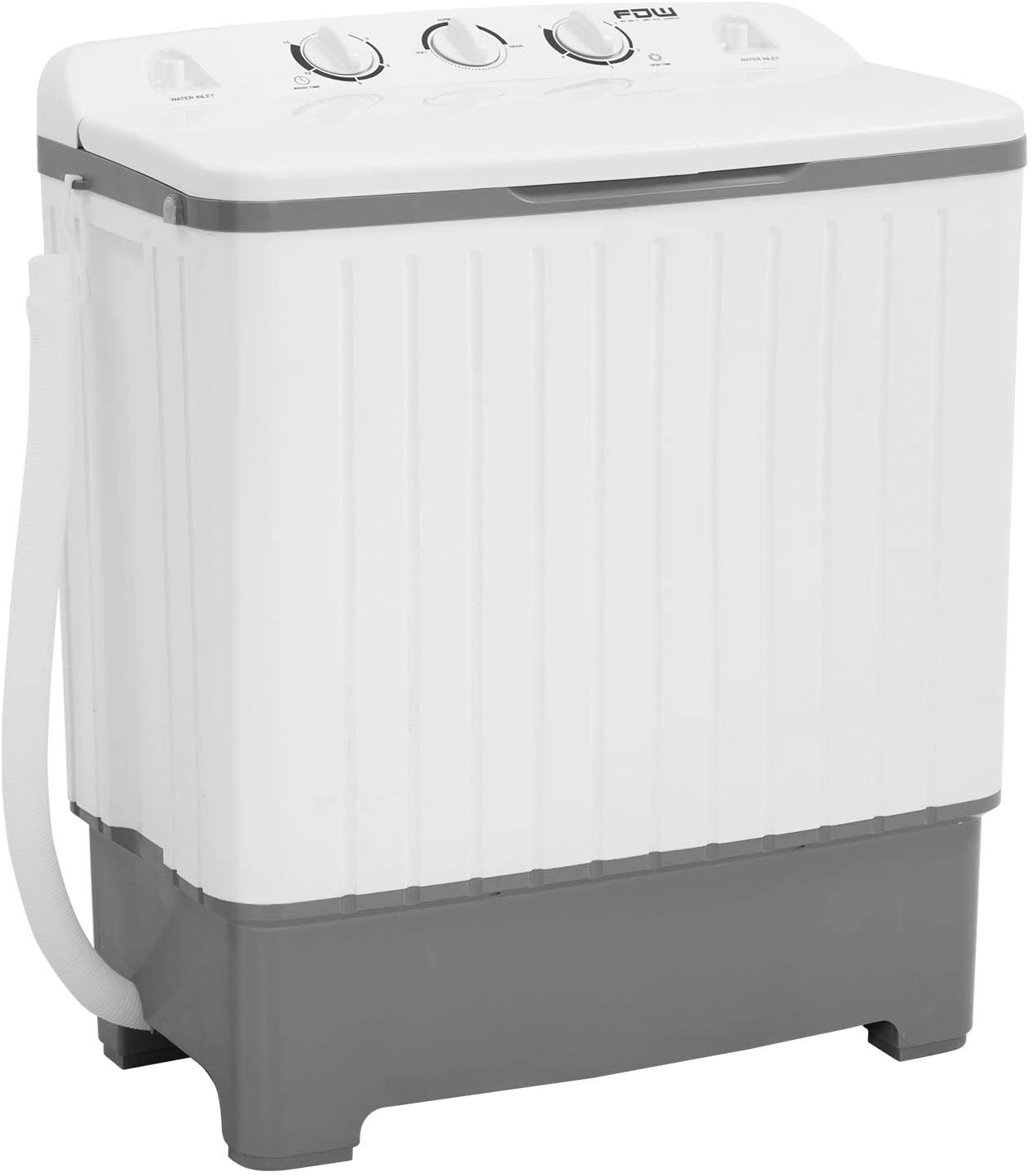 FDW Portable Washing Machine Mini Compact Twin Tub Washer 10lbs Capacity  with Spin Dryer Cloths Washing Machine Lightweight Small Laundry Washer for  Home,Apartments, Dorm Rooms,RV's(White & Grey) 